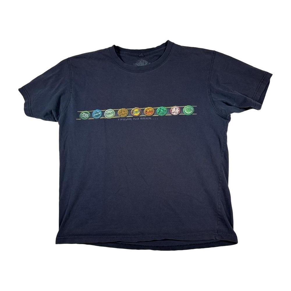 New Blue Beer Bottle Cap Graphic T Shirts Mens Size XL Short Sleeve - Picture 1 of 6